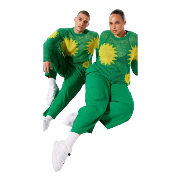 SAVAGE X FENTY KNITTIN PRETTY LOOSE KNIT SWEATER SIZE SMALL GREEN LIGHT - Picture 8 of 13